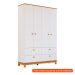 [OUTLET] Guarda-Roupa Infantil Biscoito 4 PT 4 GV Branco e Nature