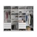 [OUTLET] Guarda-Roupa Solteiro com Espelho Zermatt 100% MDF  4 Portas 6 Gavetas Branco