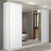 [OUTLET] Guarda-Roupa Solteiro com Espelho Zermatt 100% MDF  4 Portas 6 Gavetas Branco