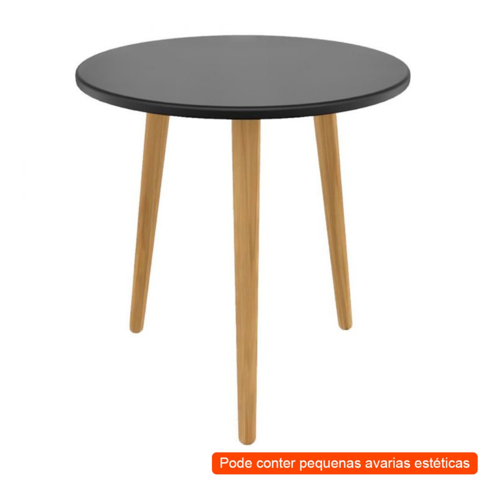 [OUTLET] Mesa Lateral Copacabana Preta e Marrom 40 cm