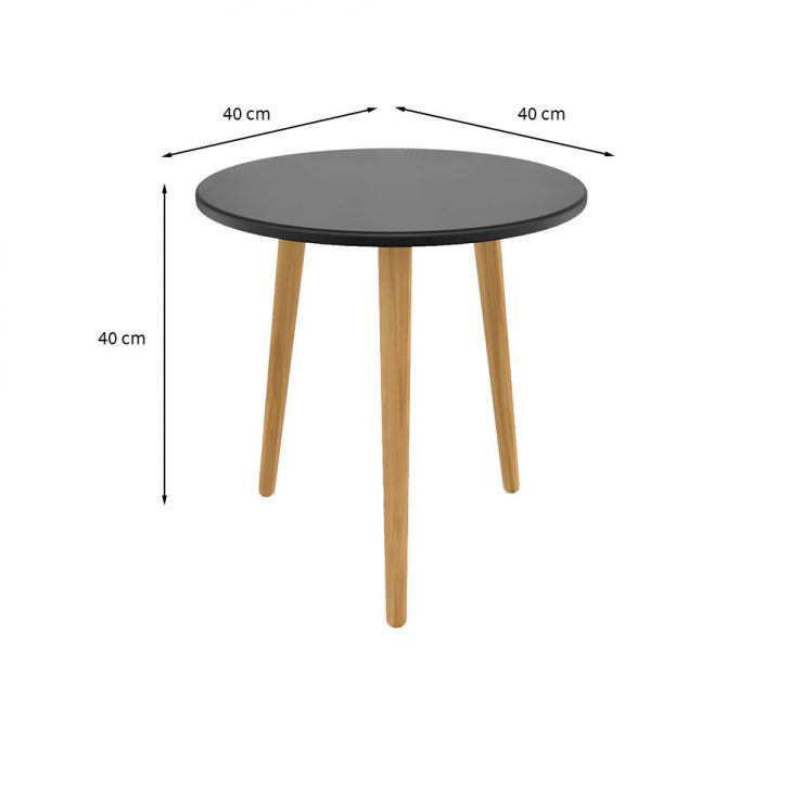 [OUTLET] Mesa Lateral Copacabana Preta e Marrom 40 cm