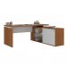 [OUTLET] Mesa de Escritório em L Connect II 1 PT Freijó e Branca