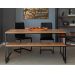 [OUTLET] Mesa de Jantar Retangular Industrial Stanford Carvalho e Preta 160 cm