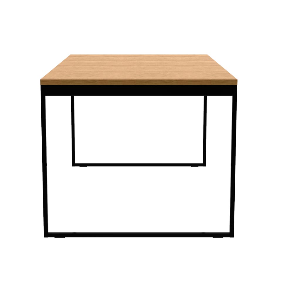 [OUTLET] Mesa de Jantar Retangular Industrial Stanford Carvalho e Preta 160 cm