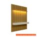 [OUTLET] Painel Ripado com Rack Suspenso até 70 Polegadas Tulum com LED 1 PT 2 GV Cedro e Off White Alt 242 Larg 222 cm
