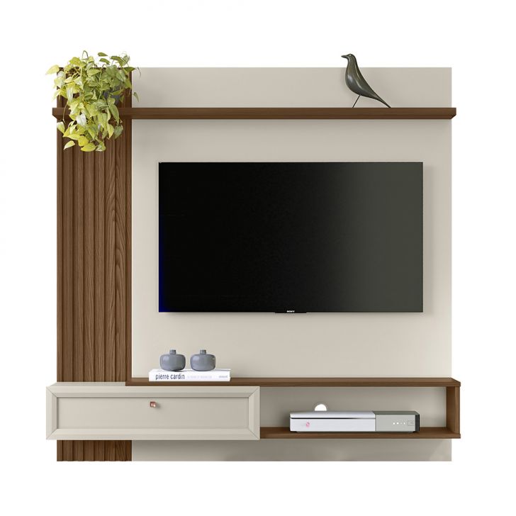 [OUTLET] Painel para TV até 55 Polegadas Alvorada Freijó e Off White