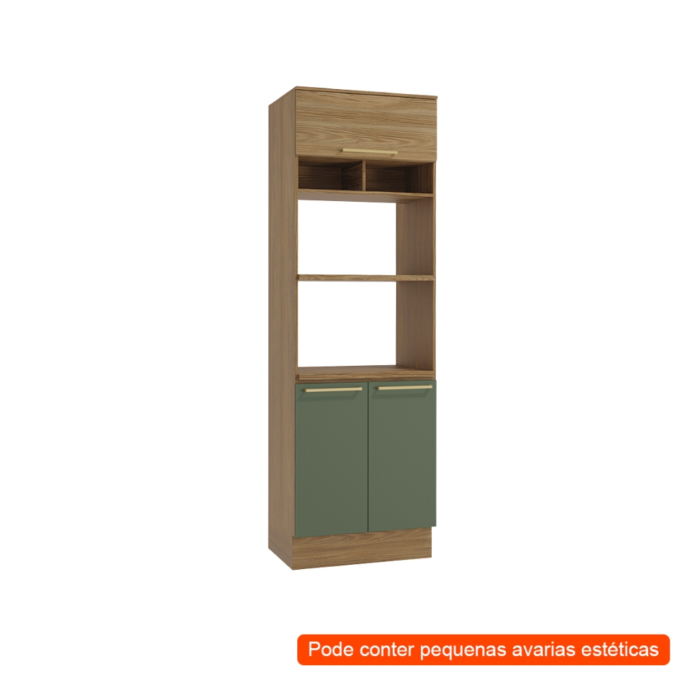 [OUTLET] Paneleiro Botanic 3 Portas Nogueira e Verde Oliva