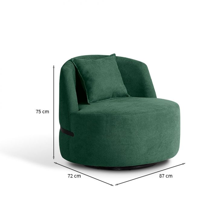 [OUTLET] Poltrona Laila Bouclé Verde e Preta