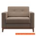 [OUTLET] Poltrona Living Pés e Base em Madeira Linho Cotton Bege