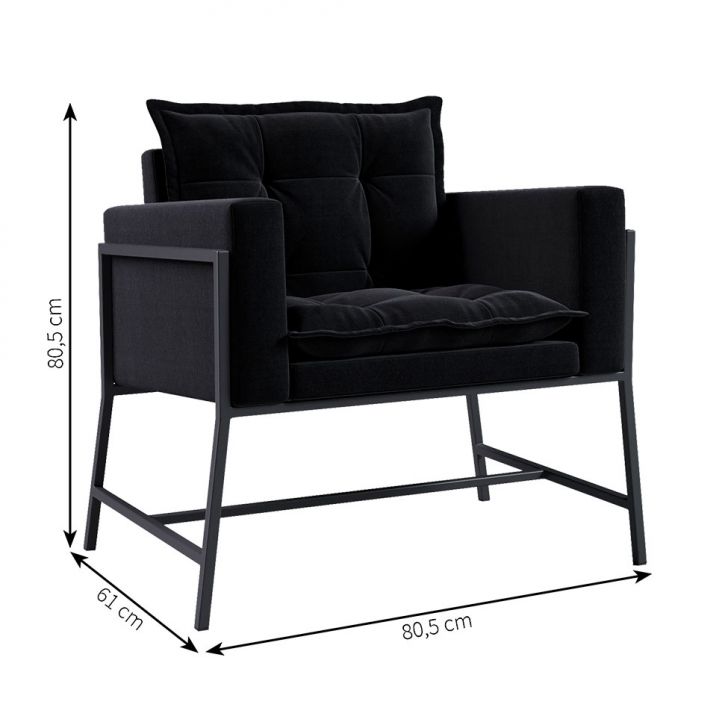 [OUTLET] Poltrona Nixon Suede Preto