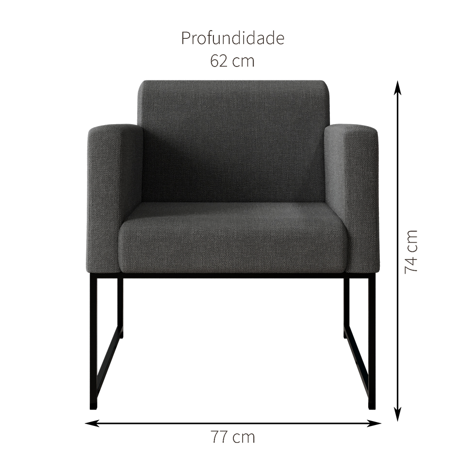 [OUTLET] Poltrona Sara Cinza