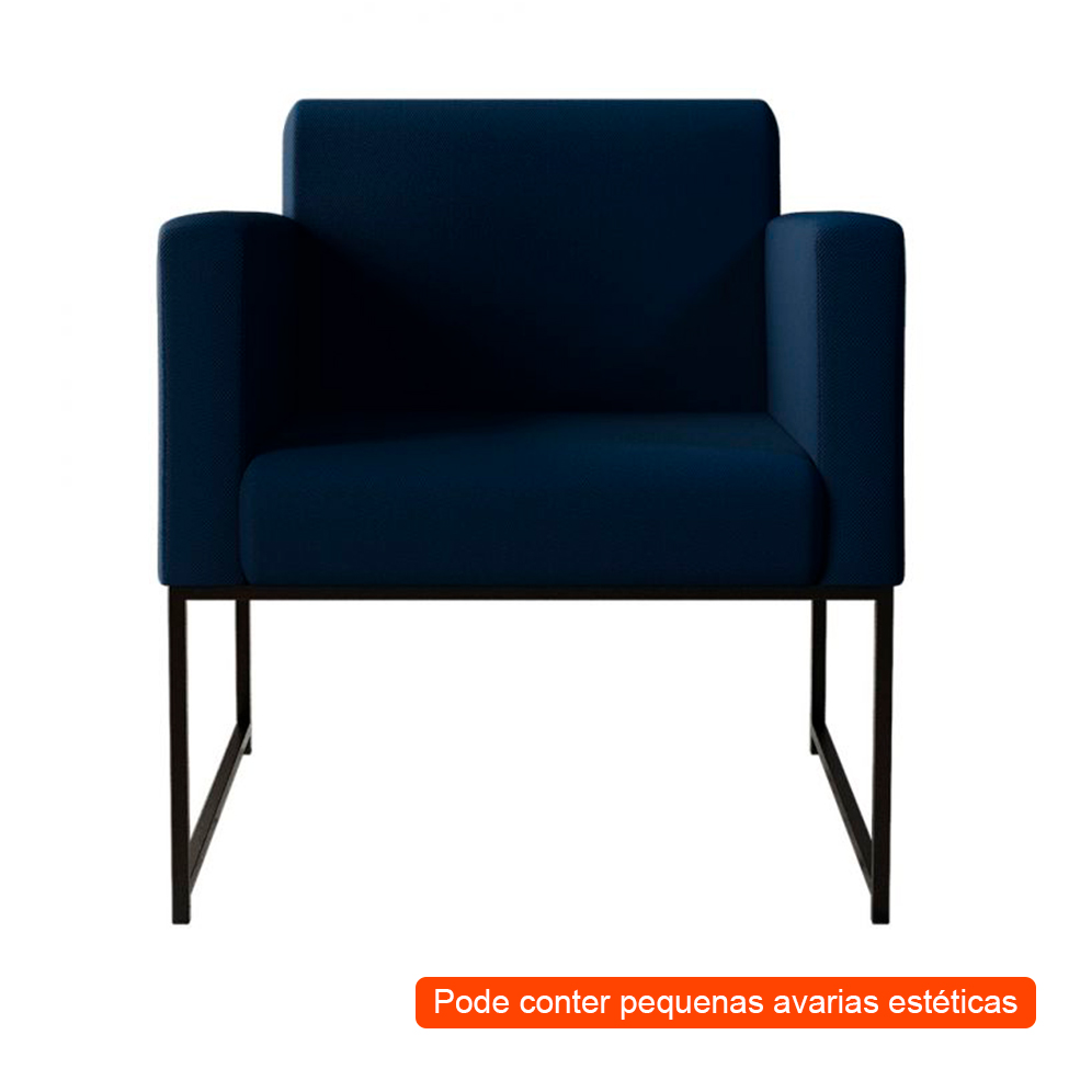[OUTLET] Poltrona Sara Suede Azul Marinho