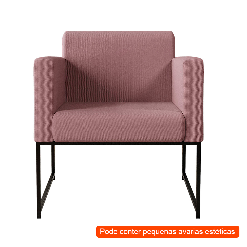 [OUTLET] Poltrona Sara Suede Rosa Claro