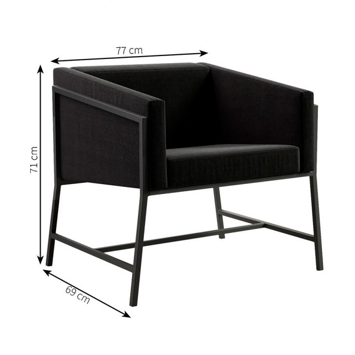[OUTLET] Poltrona Truman Suede Preto