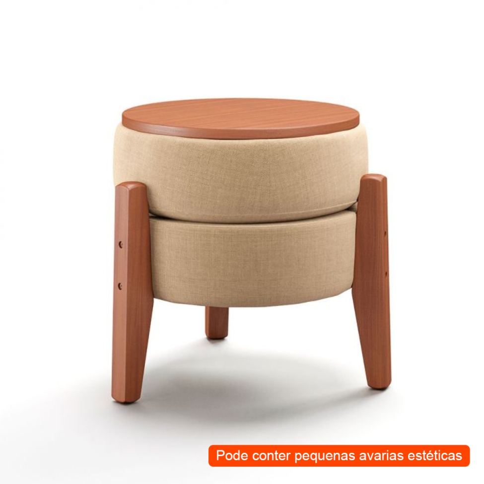 [OUTLET] Puff Frapê Linho Bege 47 cm