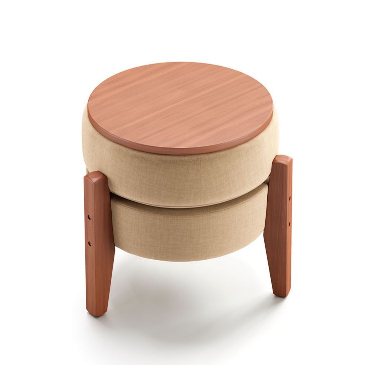 [OUTLET] Puff Frapê Linho Bege 47 cm