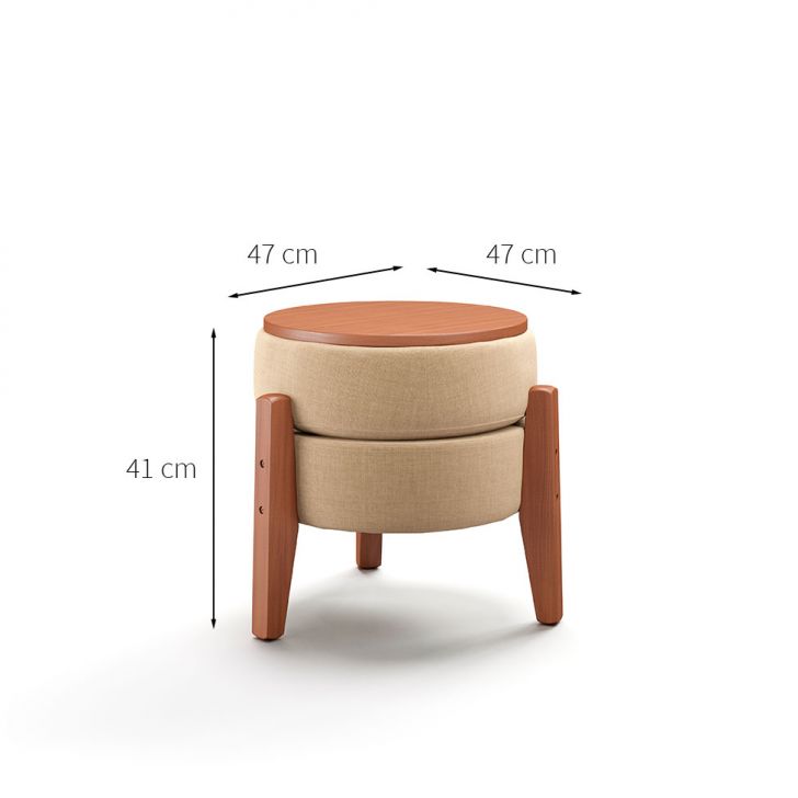 [OUTLET] Puff Frapê Linho Bege 47 cm