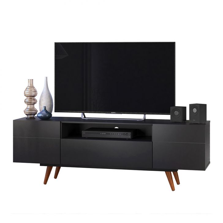 [OUTLET] Rack Retrô Paris Preto 162 cm