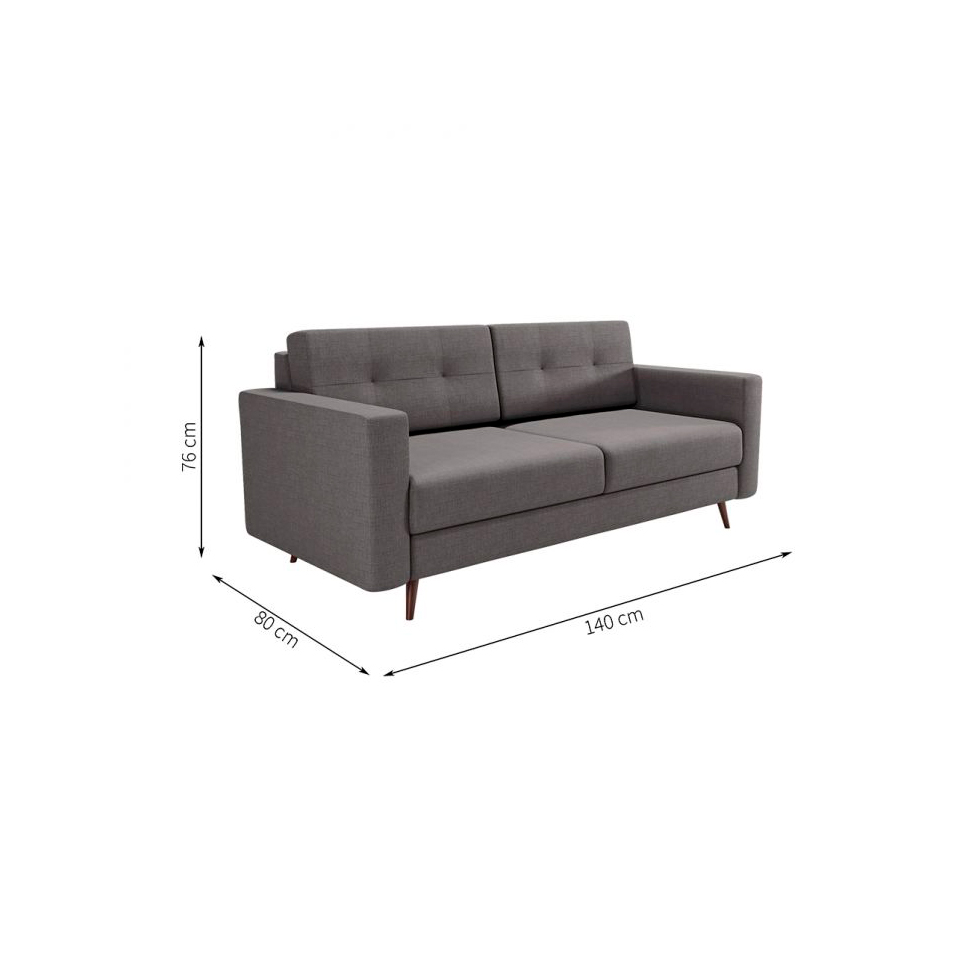[OUTLET] Sofá 2 Lugares 140 cm Living Linho Cotton Cinza