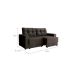 [OUTLET] Sofá 2 Lugares 140 cm Retrátil Lubeck I Suede Grafite