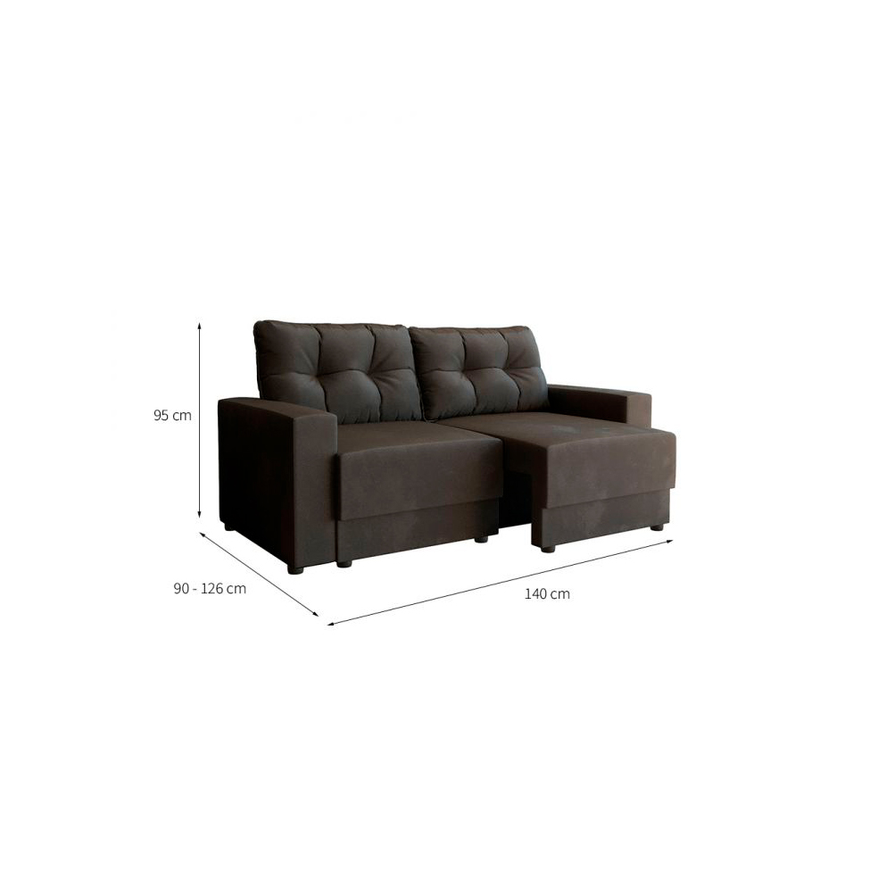 [OUTLET] Sofá 2 Lugares 140 cm Retrátil Lubeck I Suede Grafite
