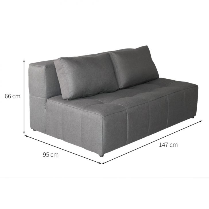 [OUTLET] Sofá 2 Lugares Modular Soho Linho Cinza