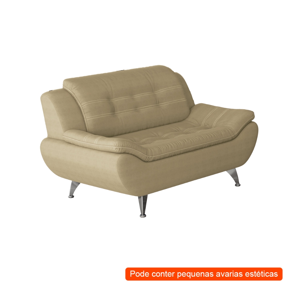 [OUTLET] Sofá 2 Lugares New Passion Suede Bege