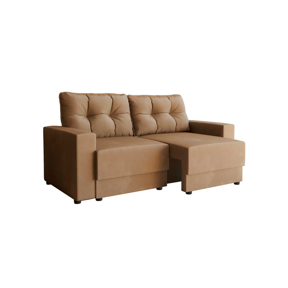 [OUTLET] Sofá 3 Lugares 180 cm Retrátil Lubeck I Suede Bege