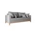 [OUTLET] Sofá 3 Lugares Beny Base de Madeira Linho Cotton Cinza