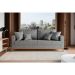 [OUTLET] Sofá 3 Lugares Beny Base de Madeira Linho Cotton Cinza