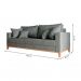[OUTLET] Sofá 3 Lugares Beny Base de Madeira Linho Cotton Grafite