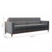 [OUTLET] Sofá 3 Lugares Living Base de Madeira Linho Cotton Cinza 210 cm