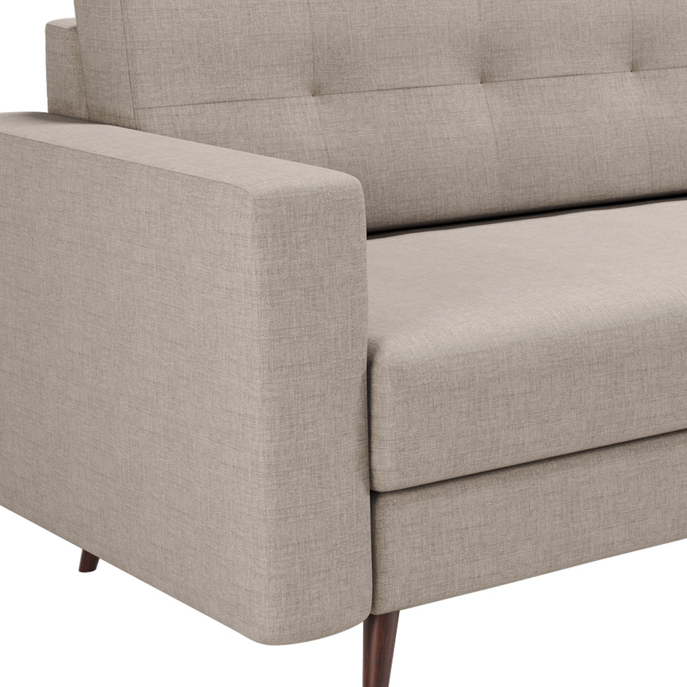 [OUTLET] Sofá 3 Lugares Living Pé Palito Linho Cotton Cru 210 cm