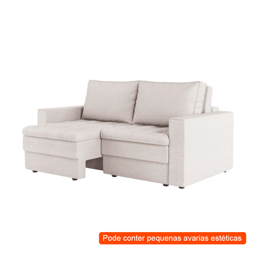 [OUTLET] Sofá 3 Lugares Retrátil Berna Linho Cru 180 cm