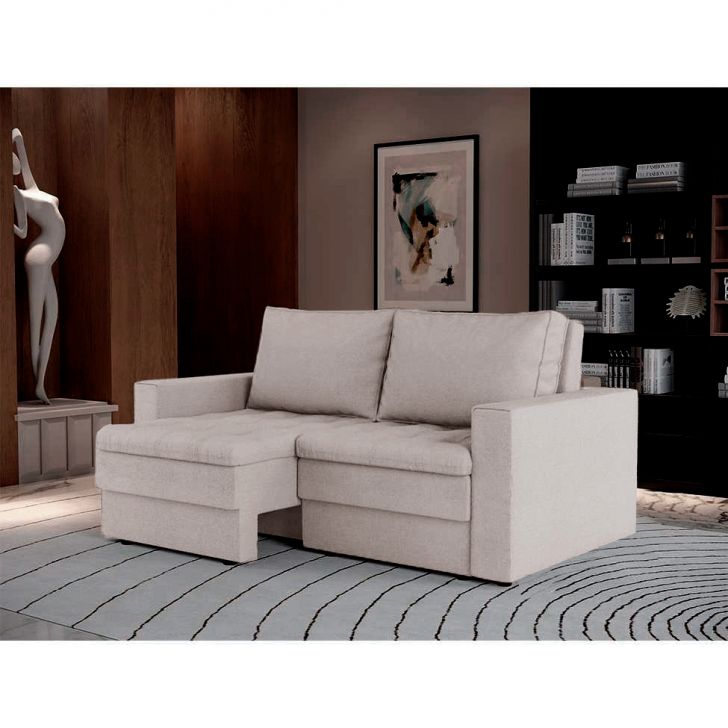 [OUTLET] Sofá 3 Lugares Retrátil Berna Linho Cru 180 cm