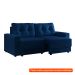 [OUTLET] Sofá 3 Lugares Retrátil Lubeck Linho Azul Marinho