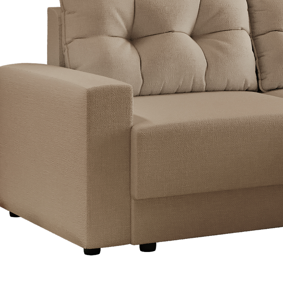 [OUTLET] Sofá 3 Lugares Retrátil Lubeck Linho Bege