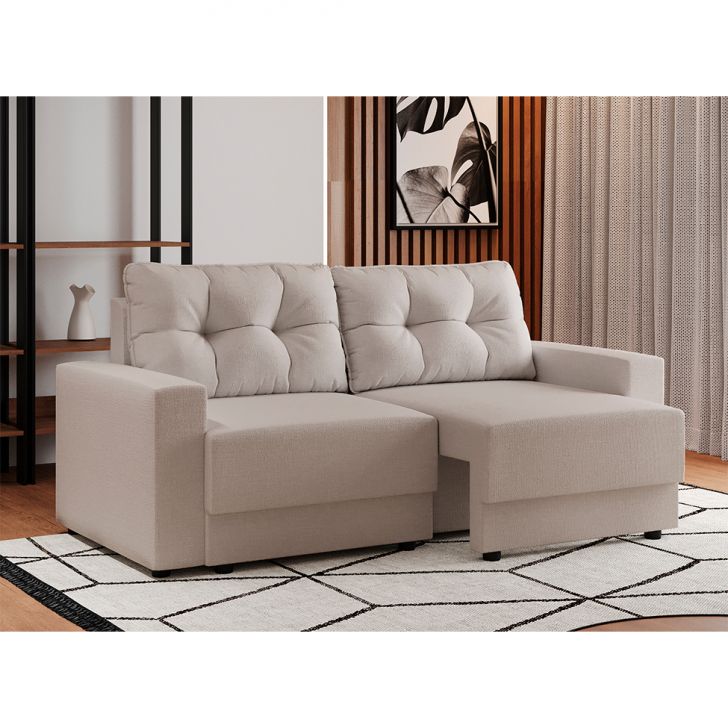 [OUTLET] Sofá 3 Lugares Retrátil Lubeck Linho Cru