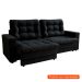 [OUTLET] Sofá 3 Lugares Retrátil Lubeck Plush Suede Preto