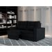 [OUTLET] Sofá 3 Lugares Retrátil Lucerna Suede Preto 180 cm