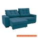 [OUTLET] Sofá 3 Lugares Retrátil e Reclinável Biarritz Suede Azul Turquesa