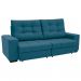 [OUTLET] Sofá 3 Lugares Retrátil e Reclinável Biarritz Suede Azul Turquesa
