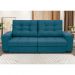 [OUTLET] Sofá 3 Lugares Retrátil e Reclinável Biarritz Suede Azul Turquesa