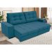 [OUTLET] Sofá 3 Lugares Retrátil e Reclinável Biarritz Suede Azul Turquesa
