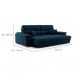 [OUTLET] Sofá 3 Lugares Retrátil e Reclinável Lupin Linho Azul Marinho 214 cm