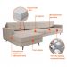 [OUTLET] Sofá 4 Lugares Living com Chaise Esquerdo Pé Palito Linho Cotton Cru