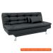 [OUTLET] Sofá-Cama 3 Lugares Casal Premium Couro Sintético Preto