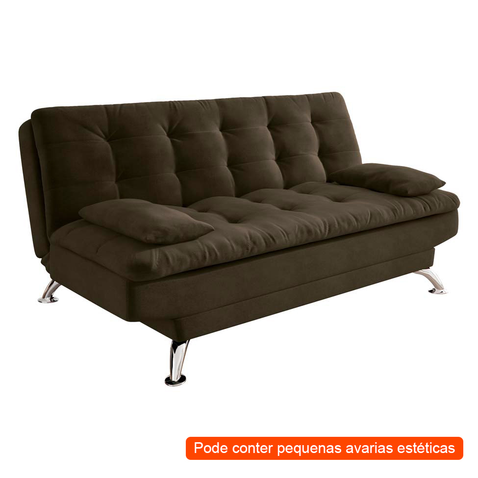 [OUTLET] Sofá-Cama 3 Lugares Casal Premium II Suede Café
