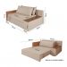 [OUTLET] Sofá-Cama Casal 2 Lugares com Baú Lateral Panamá Linho Chocolate