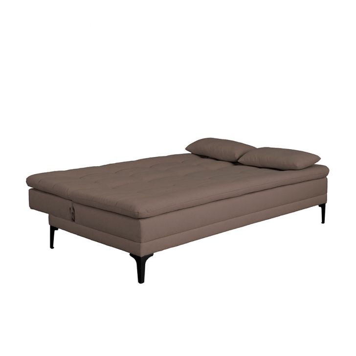[OUTLET] Sofá-Cama Casal 3 Lugares Prince Linho Marrom